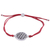 Sterling silver pendant bracelet, 'Starry Seeds in Red' - Sterling Silver Circular Pendant Bracelet in Red from India