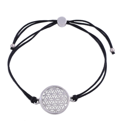 Sterling Silver Circular Bracelet in Black from India