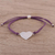 Sterling silver pendant bracelet, 'Heartfelt Shimmer in Purple' - Sterling Silver Heart Pendant Bracelet in Purple from India (image 2b) thumbail