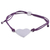 Sterling silver pendant bracelet, 'Heartfelt Shimmer in Purple' - Sterling Silver Heart Pendant Bracelet in Purple from India (image 2c) thumbail