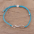 Sterling silver pendant bracelet, 'For Ever and Ever in Sky Blue' - Sterling Silver Infinity Bracelet in Sky Blue from India thumbail