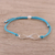 Sterling silver pendant bracelet, 'For Ever and Ever in Sky Blue' - Sterling Silver Infinity Bracelet in Sky Blue from India (image 2b) thumbail