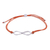 Sterling silver pendant bracelet, 'For Ever and Ever in Orange' - Sterling Silver Infinity Bracelet in Orange from India (image 2c) thumbail