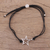 Sterling silver pendant bracelet, 'Starry Shine in Black' - Sterling Silver Star Pendant Bracelet in Black from India