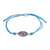 Sterling silver pendant bracelet, 'Alluring Eye in Sky Blue' - Sterling Silver Eye Pendant Bracelet in Sky Blue from India