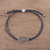 Sterling silver pendant bracelet, 'Alluring Eye in Navy' - Sterling Silver Eye Pendant Bracelet in Navy from India