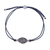 Sterling silver pendant bracelet, 'Alluring Eye in Navy' - Sterling Silver Eye Pendant Bracelet in Navy from India