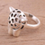 Sterling silver cocktail ring, 'Wild Jaguar' - Sterling Silver Jaguar Cocktail Ring from India (image 2) thumbail