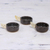 Ceramic tealight holders, 'Winged Flames' (set of 3) - Three Handcrafted Ceramic Tealight Holders from India