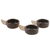 Ceramic tealight holders, 'Winged Flames' (set of 3) - Three Handcrafted Ceramic Tealight Holders from India