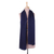 Wool and silk blend scarf, 'Classic Midnight' - Wool Blend Woven Scarf in Midnight from India (image 2b) thumbail