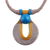 Halskette mit Keramikanhänger - Handgefertigte Halskette mit Anhänger aus Keramik und Baumwolle aus Indien