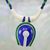 Ceramic pendant necklace, 'Locked Away' - Handcrafted Ceramic and Cotton Pendant Necklace from India
