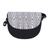 Cotton blend shoulder bag, 'Bright Night' - Black and Ivory Shoulder or Sling Bag from India (image 2a) thumbail