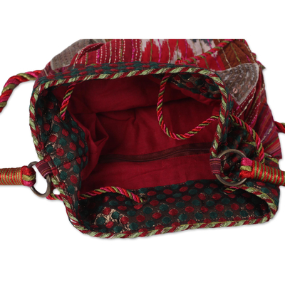 Cotton shoulder bag, 'Patchwork Charm' - Patchwork Cotton Drawstring Shoulder Bag from India