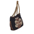 Embroidered shoulder bag, 'Indian Elegance' - Black Shoulder Bag with Embroidered Zari Motif from India