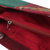Embroidered clutch handbag, 'Flowery in Crimson and Emerald' - Crimson and Emerald Clutch Handbag with Floral Design