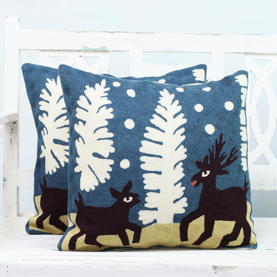 Cotton cushion covers, Deer in Love (pair)