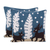 Cotton cushion covers, 'Deer in Love' (pair) - Two Embroidered Cotton Cushion Covers with Deer from India (image 2a) thumbail