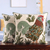 Cotton cushion covers, 'Rooster Crow' (pair) - Two Embroidered Cushion Covers with Roosters from India