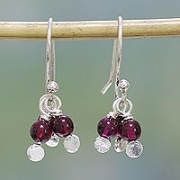 Featured review for Garnet dangle earrings, Orb Clusters