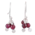 Garnet dangle earrings, 'Orb Clusters' - Garnet and Sterling Silver Dangle Earrings from India