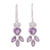 Amethyst dangle earrings, 'Lilac Glitter' - Amethyst and Sterling Silver Dangle Earrings from India