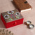Cotton Jewellery box, 'Noble Flowers' - Cotton Jewellery Box in Taupe with Beaded Floral Motifs