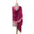 Silk shawl, 'Fuchsia Glory' - Handwoven Silk Shawl in Fuchsia and Parchment from India