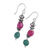 Ohrhänger aus Quarz und Aventurin - Ohrhänger aus grünem und rosa Quarz und Aventurin
