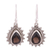 Smoky quartz dangle earrings, 'Smoky Drop' - Handmade Smoky Quartz and Silver Earrings from India thumbail