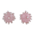 Rose quartz stud earrings, 'Rose Grace' - Rose Quartz and Sterling Silver Stud Earrings from India thumbail