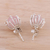 Rose quartz stud earrings, 'Rose Grace' - Rose Quartz and Sterling Silver Stud Earrings from India (image 2c) thumbail