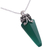 Onyx pendant necklace, 'Crystal of Power in Green' - Green Onyx and Sterling Silver Pendant Necklace from India (image 2d) thumbail