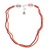 Ruby and carnelian beaded necklace, 'Lotus Fire' - Ruby Carnelian and Cultured Pearl Beaded Necklace from India thumbail