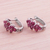 Ruby hoop earrings, 'Red Hyacinth' - Red Ruby and Sterling Silver Half Hoop Earrings from India (image 2b) thumbail
