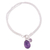 Amethyst charm bracelet, 'Twinkling Harmony' - Amethyst and Sterling Silver Charm Bracelet from India thumbail