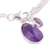Amethyst charm bracelet, 'Twinkling Harmony' - Amethyst and Sterling Silver Charm Bracelet from India (image 2c) thumbail