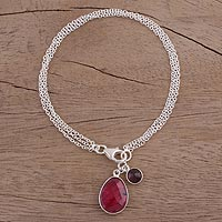 Featured review for Ruby and garnet charm bracelet, Twinkling Harmony