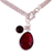 Ruby and garnet charm bracelet, 'Twinkling Harmony' - Ruby and Garnet Sterling Silver Charm Bracelet from India (image 2c) thumbail