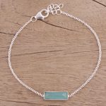 Chalcedony pendant bracelet, 'Elegant Prism' - Chalcedony and Sterling Silver Bracelet from India