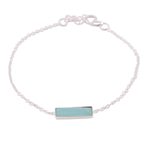Chalcedony pendant bracelet, 'Elegant Prism' - Chalcedony and Sterling Silver Bracelet from India