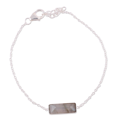 Labradorite and 925 Silver Pendant Bracelet from India