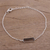 Smoky quartz pendant bracelet, 'Elegant Prism' - Smoky Quartz and 925 Silver Pendant Bracelet from India