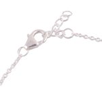Rose quartz pendant bracelet, 'Elegant Prism' - Rose Quartz and 925 Silver Pendant Bracelet from India