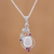 Ruby and moonstone pendant necklace, 'Moonlight Enchantment' - Ruby and Moonstone Sterling Silver Pendant Necklace (image 2) thumbail