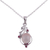 Ruby and moonstone pendant necklace, 'Moonlight Enchantment' - Ruby and Moonstone Sterling Silver Pendant Necklace (image 2c) thumbail