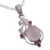 Ruby and moonstone pendant necklace, 'Moonlight Enchantment' - Ruby and Moonstone Sterling Silver Pendant Necklace (image 2d) thumbail