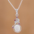 Ruby and moonstone pendant necklace, 'Moonlight Divinity' - Sterling Silver Ruby and Moonstone Pendant Necklace thumbail