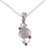 Ruby and moonstone pendant necklace, 'Moonlight Revel' - Moonstone and Ruby Sterling Silver Pendant Necklace (image 2c) thumbail